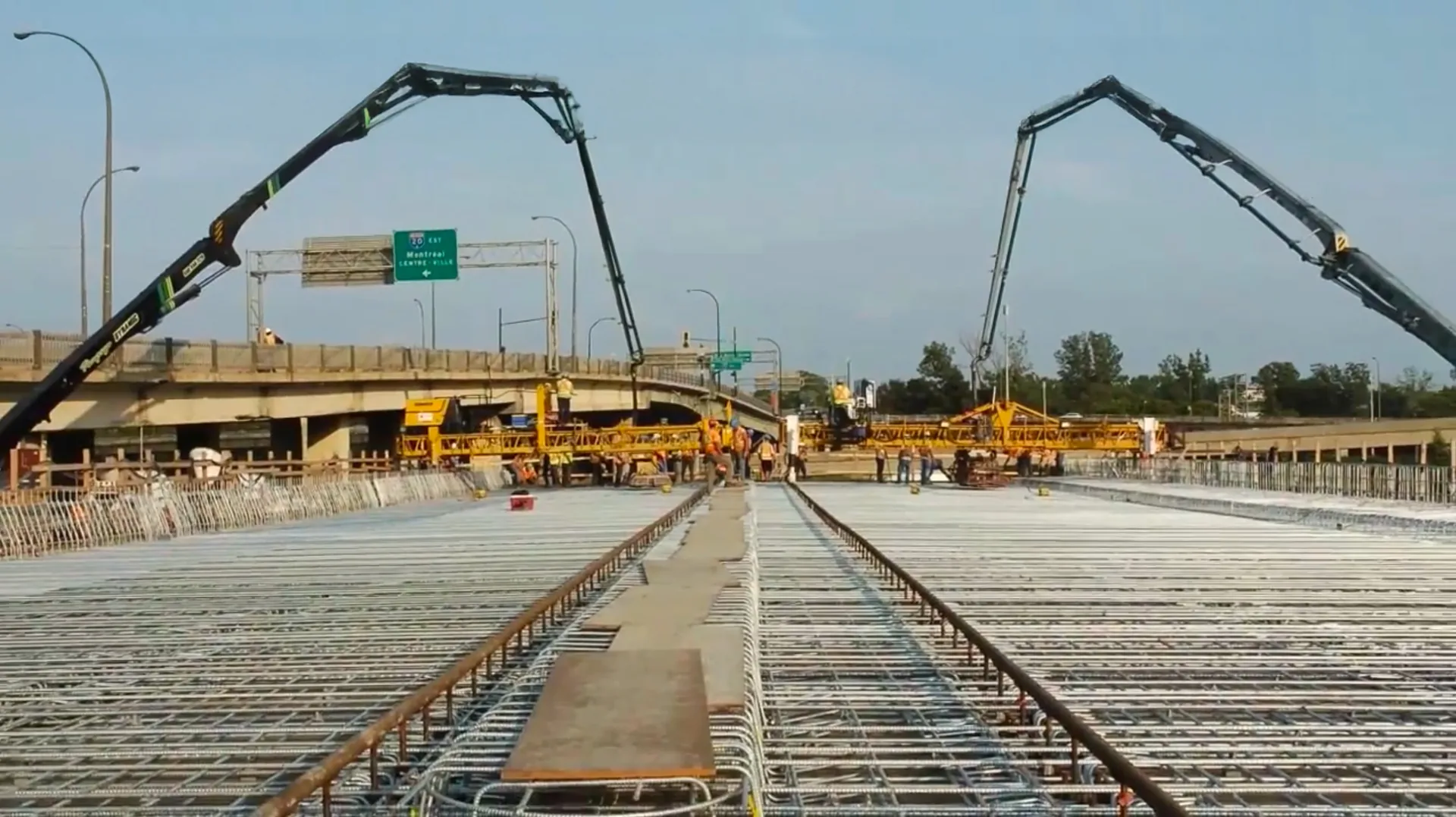 Chantier du tablier, échangeur Turcot
